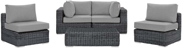 outdoor covered patio furniture Modway Furniture Sofa Sectionals Canvas Gray