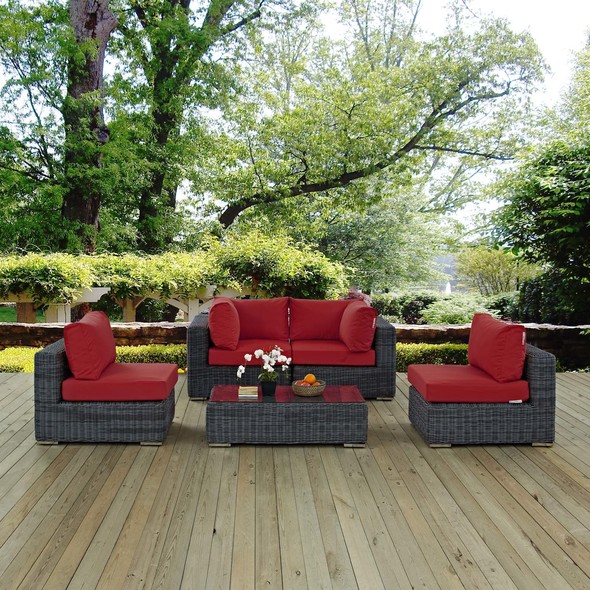 outdoor sectional decorating ideas Modway Furniture Sofa Sectionals Canvas Red