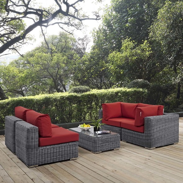 outdoor sectional decorating ideas Modway Furniture Sofa Sectionals Canvas Red