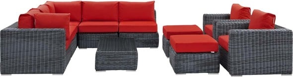 garden metal corner sofa Modway Furniture Sofa Sectionals Canvas Red