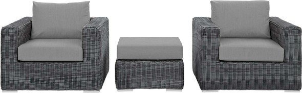 double chaise sectional outdoor Modway Furniture Sofa Sectionals Canvas Gray