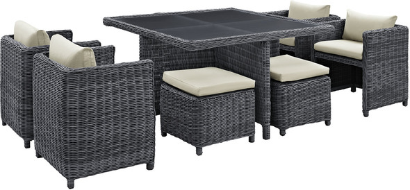 best outdoor dining furniture Modway Furniture Bar and Dining Outdoor Dining Sets Antique Canvas Beige