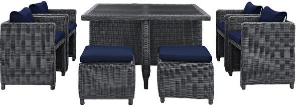 small folding table and chairs Modway Furniture Bar and Dining Canvas Navy