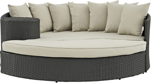 teak outdoor furniture near me Modway Furniture Daybeds and Lounges Antique Canvas Beige
