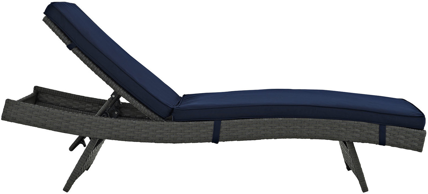 wicker patio furniture loveseat Modway Furniture Daybeds and Lounges Canvas Navy
