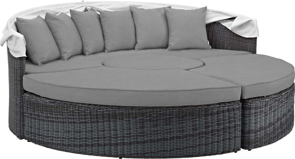 patio sectional with dining table Modway Furniture Daybeds and Lounges Canvas Gray