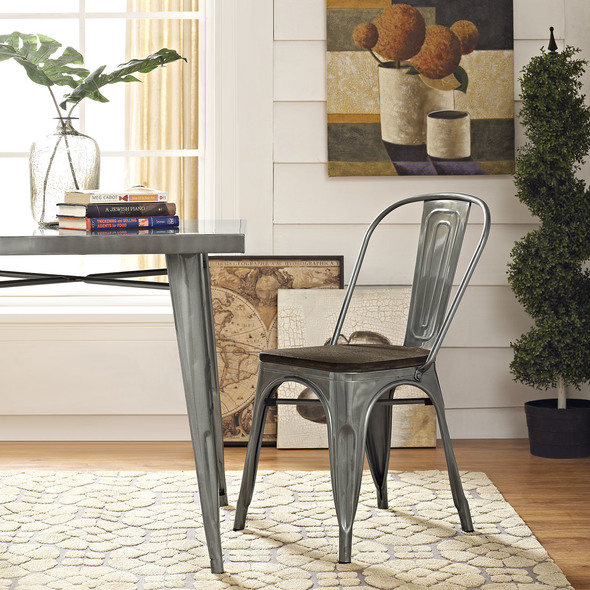 black dining room Modway Furniture Dining Chairs GunMetal