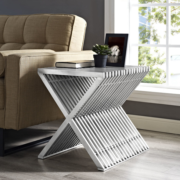 small low side table Modway Furniture Tables Silver