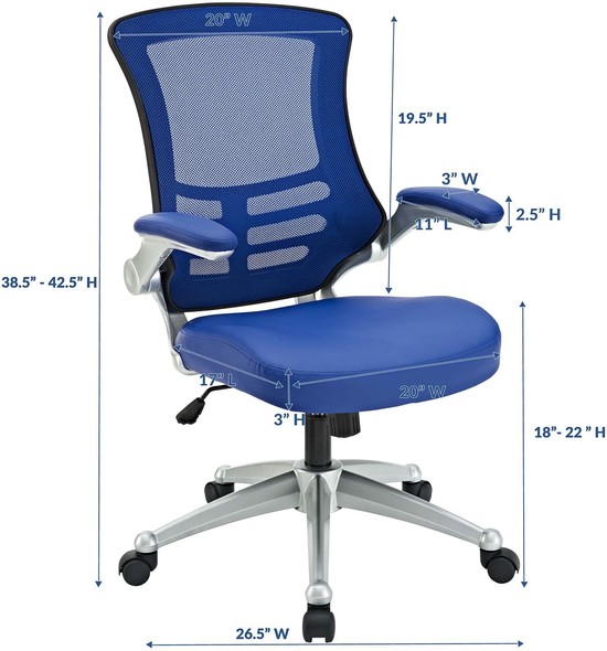 orange chair office Modway Furniture Office Chairs Blue