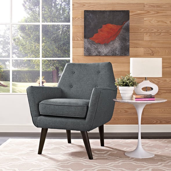 velvet accent armchair Modway Furniture Sofas and Armchairs Chairs Gray