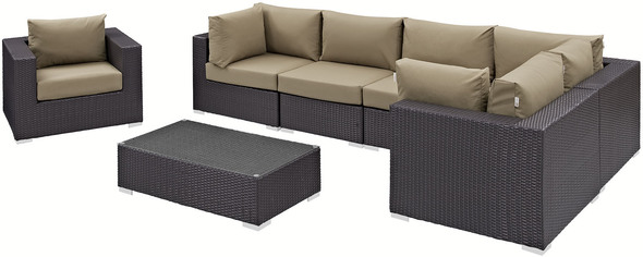 patio furniture cushion sets Modway Furniture Sofa Sectionals Espresso Mocha