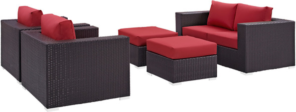 turquoise outdoor sectional Modway Furniture Sofa Sectionals Espresso Red