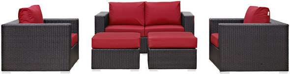 turquoise outdoor sectional Modway Furniture Sofa Sectionals Espresso Red