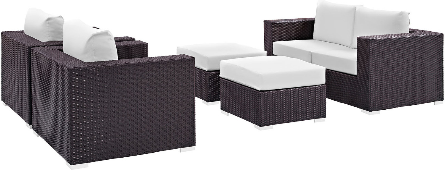 outdoor furniture corner sofa Modway Furniture Sofa Sectionals Espresso White