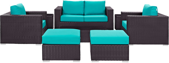 garden table and corner sofa Modway Furniture Sofa Sectionals Espresso Turquoise