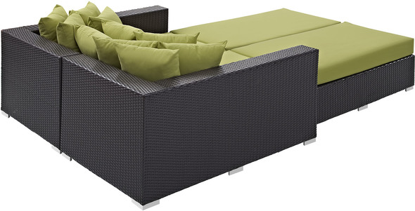 high back patio furniture sets Modway Furniture Daybeds and Lounges Espresso Peridot