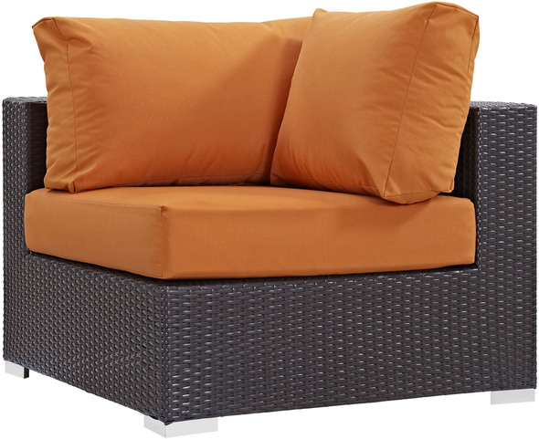 balcony corner couch Modway Furniture Sofa Sectionals Espresso Orange