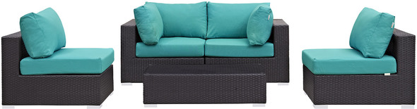 4 patio set Modway Furniture Sofa Sectionals Espresso Turquoise