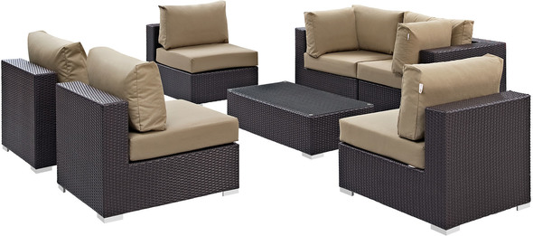 patio furniture set 4 piece Modway Furniture Sofa Sectionals Espresso Mocha