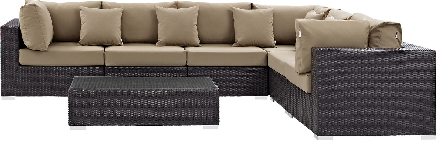 cheap outdoor patio sectional Modway Furniture Sofa Sectionals Espresso Mocha