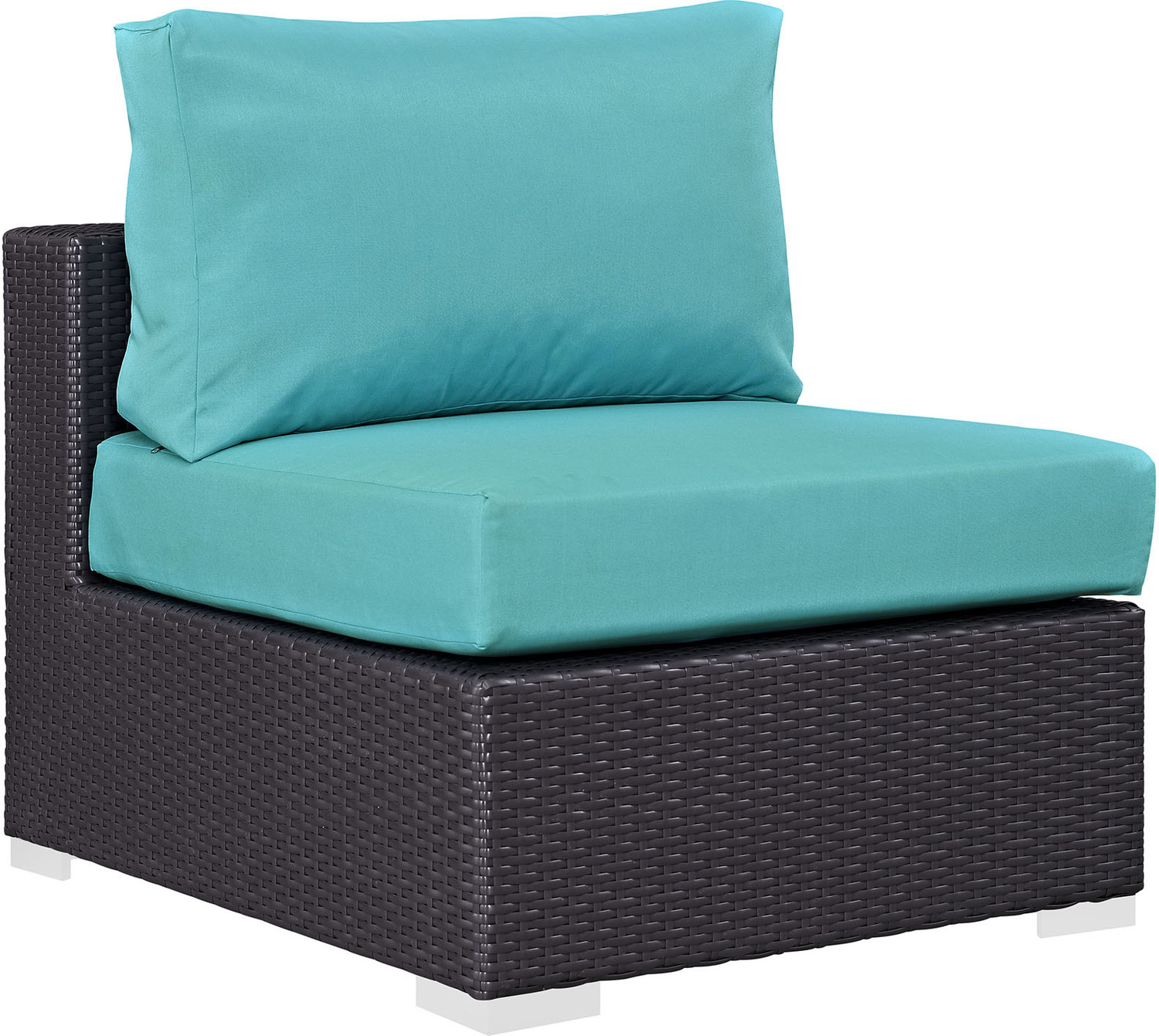 patio sectional Modway Furniture Sofa Sectionals Espresso Turquoise