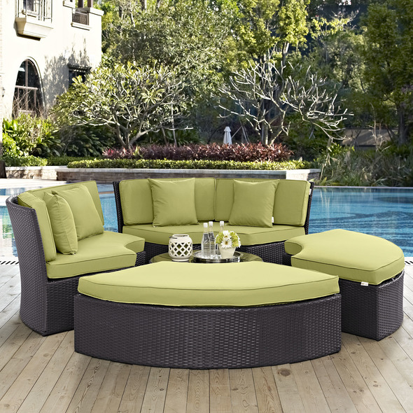 wicker patio furniture set Modway Furniture Daybeds and Lounges Espresso Peridot