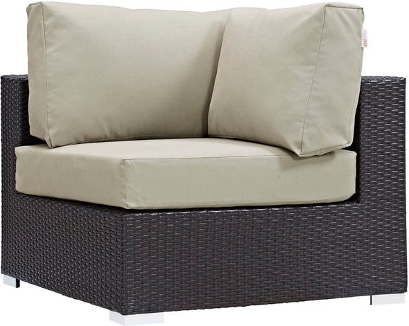 outdoor patio chaise Modway Furniture Sofa Sectionals Espresso Beige