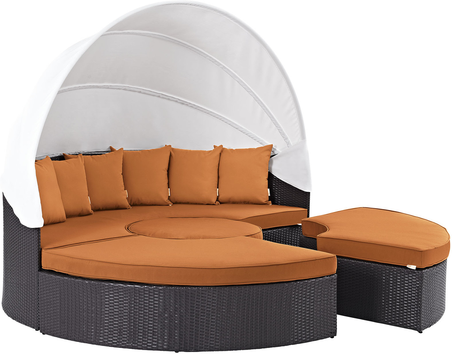 4 piece garden set Modway Furniture Daybeds and Lounges Espresso Orange
