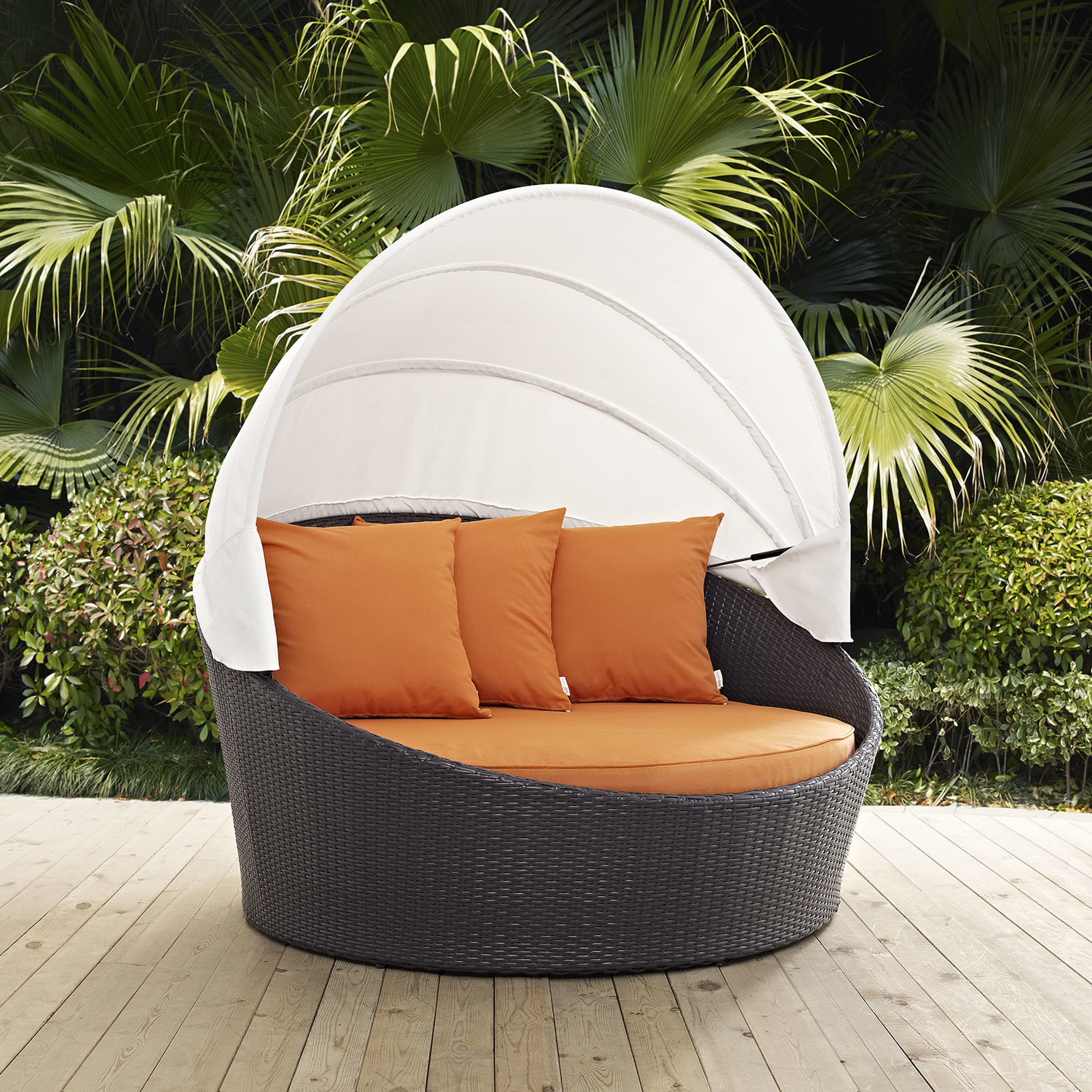discount patio furniture Modway Furniture Daybeds and Lounges Espresso Orange