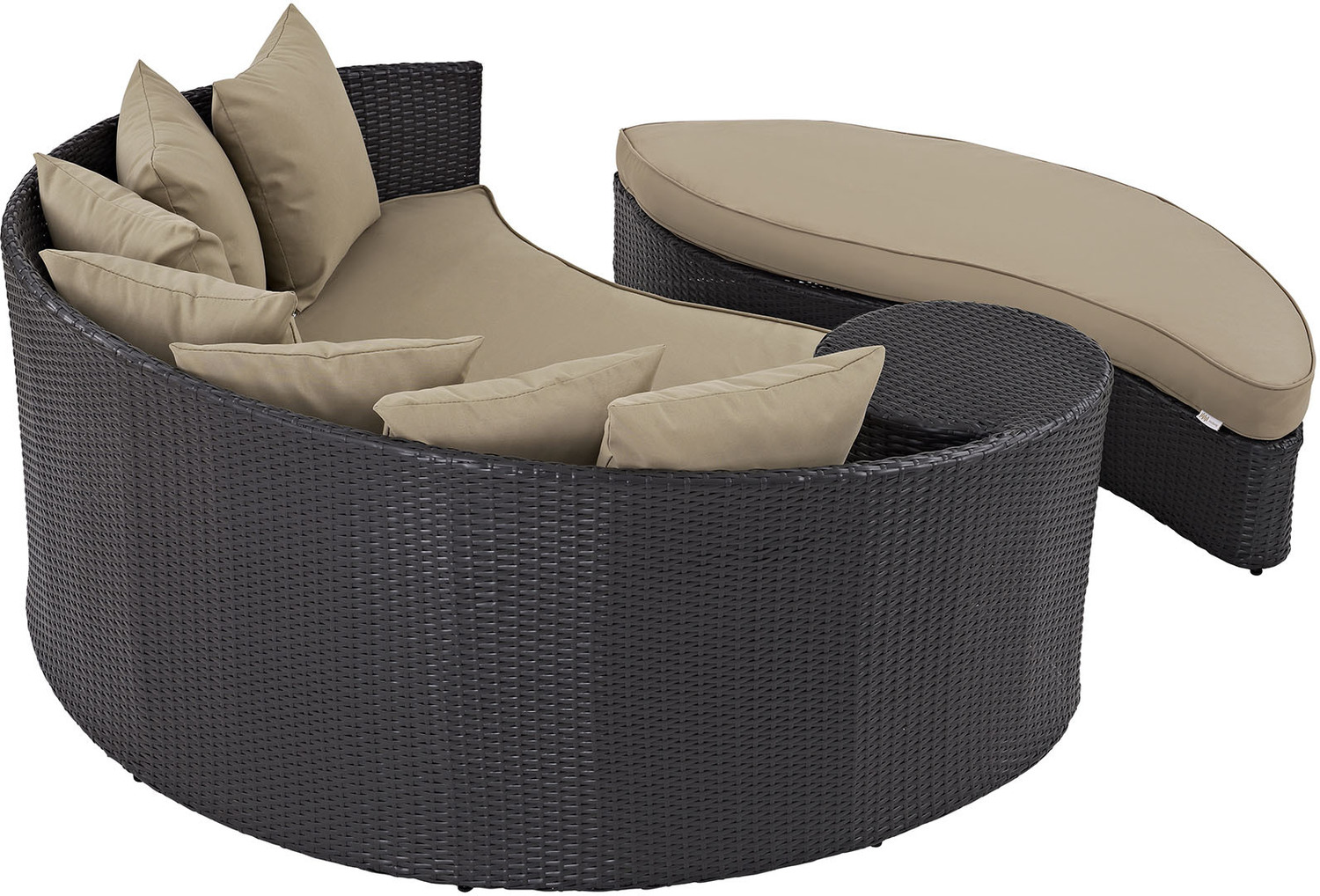 patio sofa and chair set Modway Furniture Daybeds and Lounges Espresso Mocha