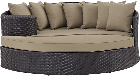 patio sofa and chair set Modway Furniture Daybeds and Lounges Espresso Mocha