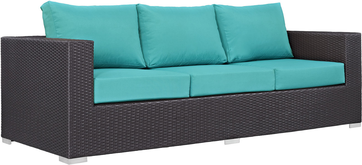 cushions for l shaped couch Modway Furniture Sofa Sectionals Espresso Turquoise