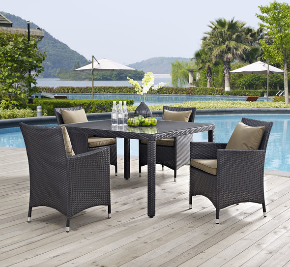 9 piece outdoor furniture set Modway Furniture Bar and Dining Espresso Mocha