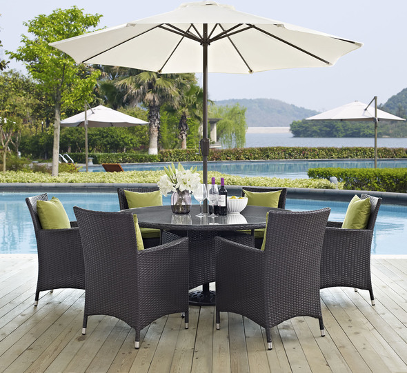 black rattan garden table Modway Furniture Bar and Dining Espresso Peridot