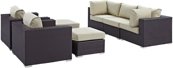 3 piece bistro set cover Modway Furniture Sofa Sectionals Espresso Beige