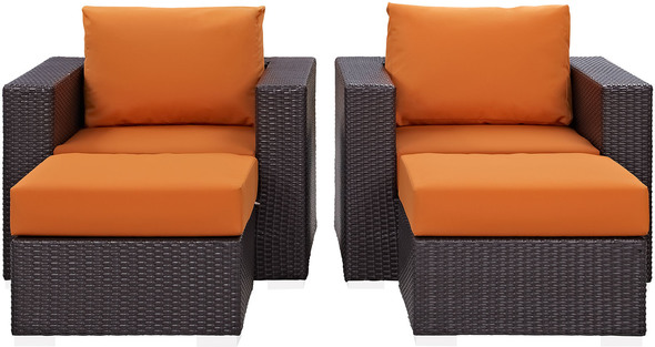 outdoor area furniture Modway Furniture Sofa Sectionals Espresso Orange