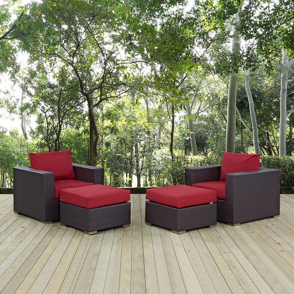 patio furniture loveseat Modway Furniture Sofa Sectionals Espresso Red