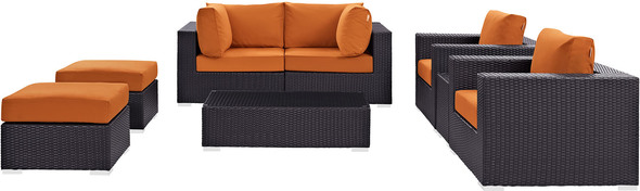 lawn furniture set Modway Furniture Sofa Sectionals Espresso Orange