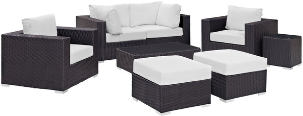 aluminum and mesh outdoor furniture Modway Furniture Sofa Sectionals Espresso White