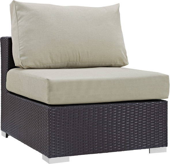 4 patio Modway Furniture Sofa Sectionals Espresso Beige
