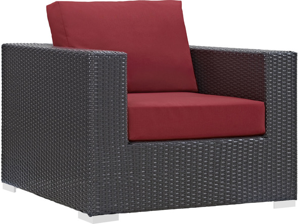 garden corner chaise Modway Furniture Sofa Sectionals Espresso Red