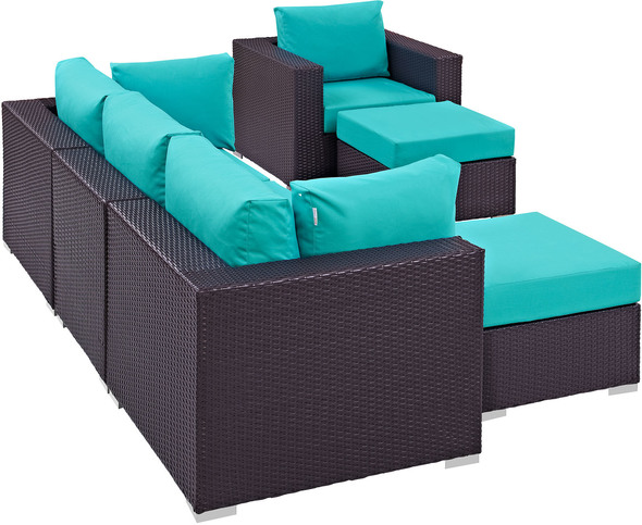 garden furniture corner sofa dining set Modway Furniture Sofa Sectionals Espresso Turquoise