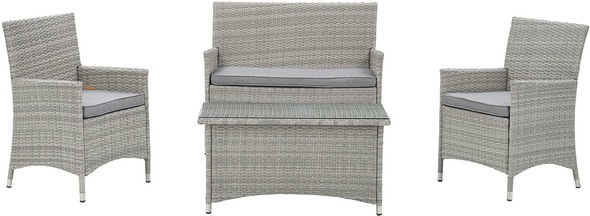 wicker club chairs Modway Furniture Sofa Sectionals Outdoor Seating Sets Light Gray Gray