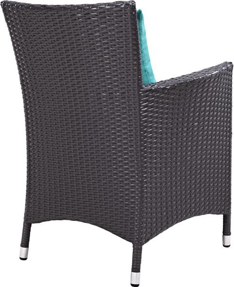 chair rattan Modway Furniture Bar and Dining Espresso Turquoise