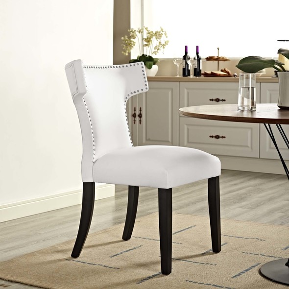dining chairs fabric and wood Modway Furniture Dining Chairs White
