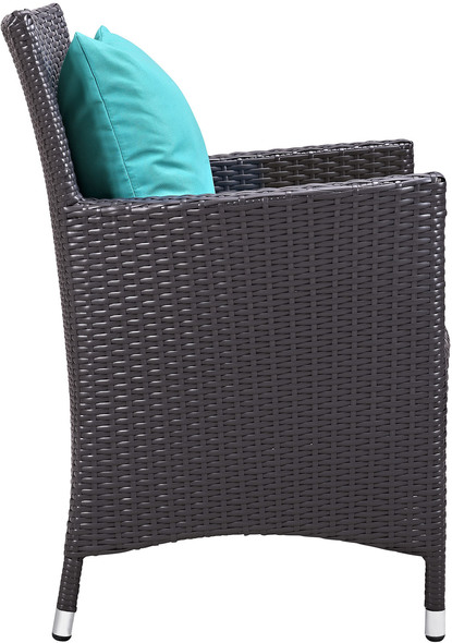 woven bistro chairs Modway Furniture Bar and Dining Espresso Turquoise