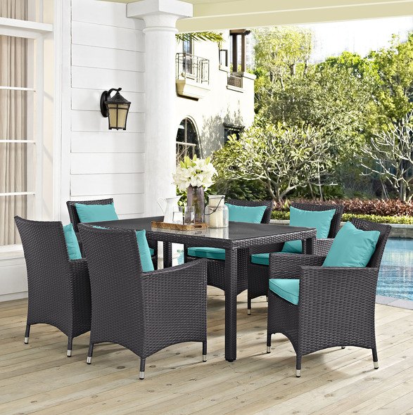 fold up table and chairs Modway Furniture Bar and Dining Espresso Turquoise