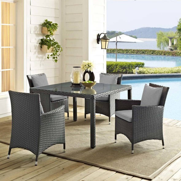 folding dining table for 4 Modway Furniture Bar and Dining Canvas Gray