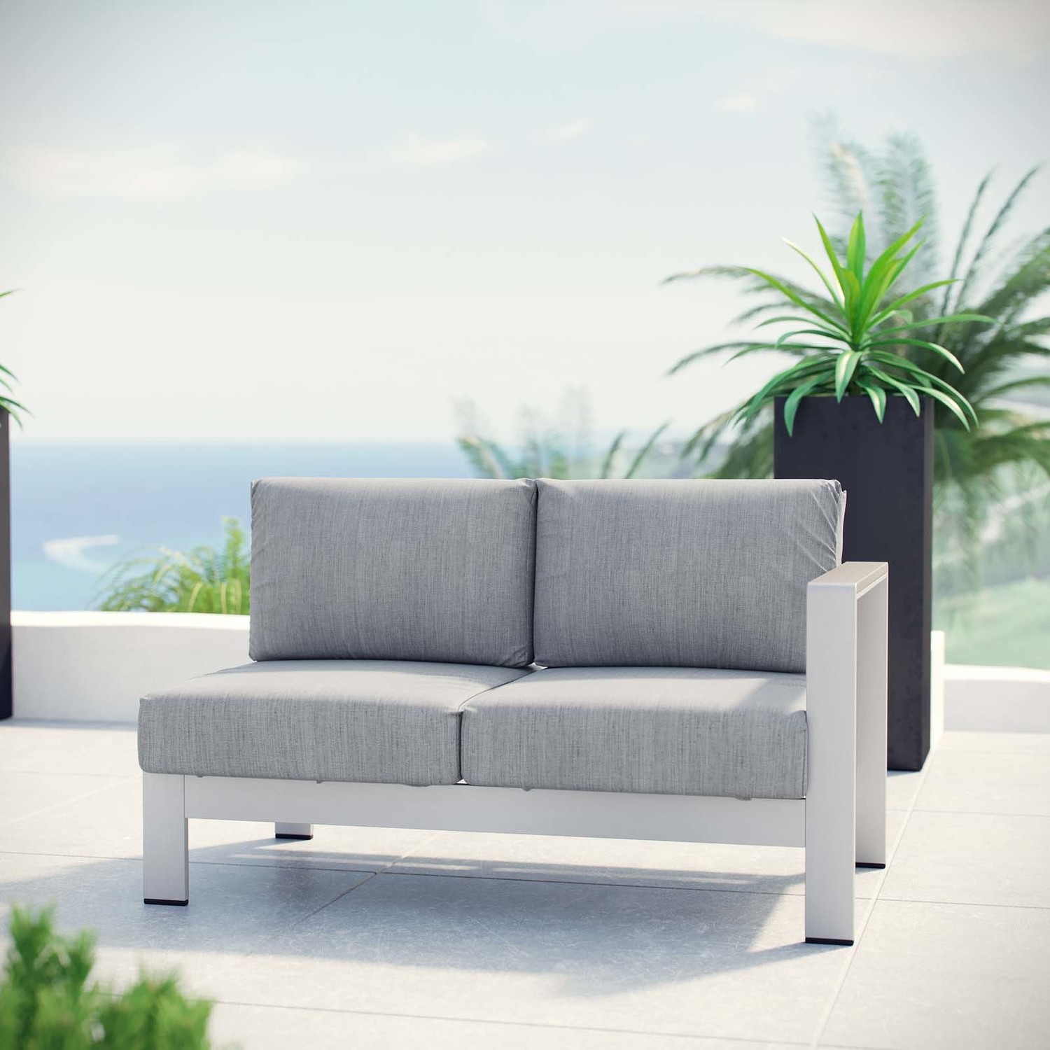 patio loveseat on sale Modway Furniture Sofa Sectionals Silver Gray