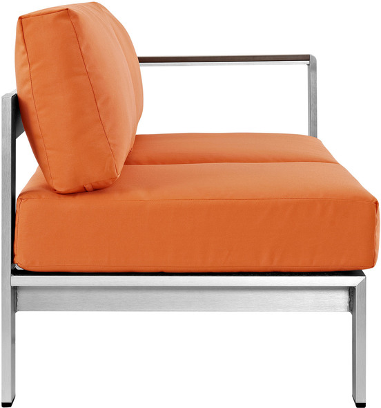3 piece outdoor couch Modway Furniture Sofa Sectionals Silver Orange
